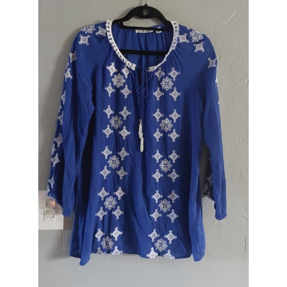 John Paul Richard Tops Tunic Womens S, Embroidery, 18.5 Inch Of Armp To Armp - Picture 4 of 7